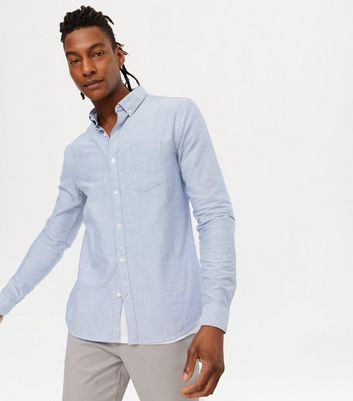French connection nouvelle homme chemise à manches longues coupe slim bleu clair chemise en coton French connection nouvelle homme chemise à manches longues coupe slim bleu clair chemise en coton